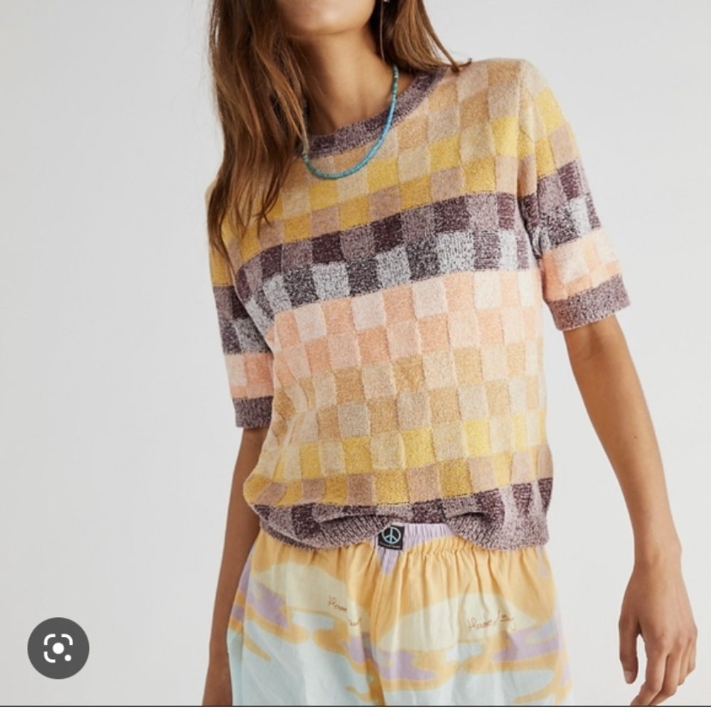 Free People short sleeve chenille sweater